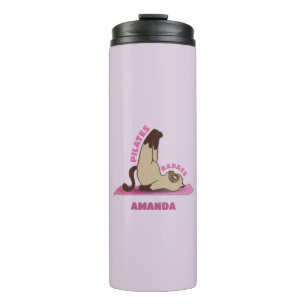 Garrafa Térmica Pilates Badass Workout Kitty Caneca de viagem
