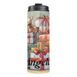 Garrafa Térmica Pilha Festiva de Presentes de Natal