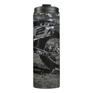 Garrafa Térmica Pilotagem de Moto Off-Road (Preto e Branco)