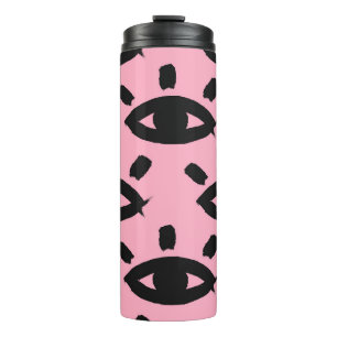 Garrafa Térmica Pincel de Aquarela, Padrão de Desenho.