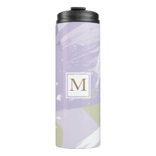 Garrafa Térmica Pincel de Aquarela Traço Monograma Tumbler Térmico