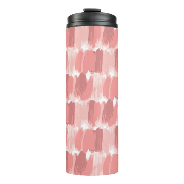 Garrafa Térmica Pincel Rosa Traça Padrão De Óleo (Frente)