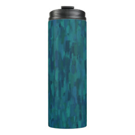 Garrafa Térmica Pinceladas Impressionistas, Azul-Marinho, Turquesa