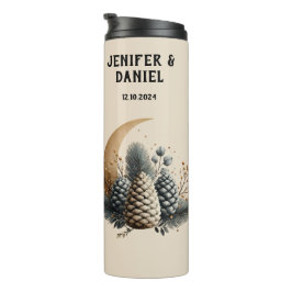 Garrafa Térmica Pinecones e Crescent Moon Winter Love