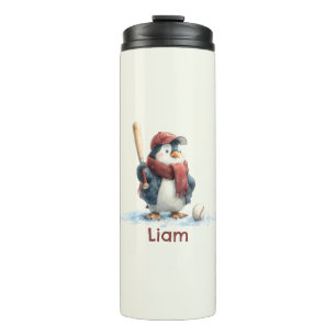 Garrafa Térmica Pinguim de Baseball de Inverno Personalizado para