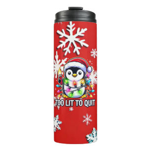 Garrafa Térmica Pinguim de Natal Muito Lit para Desistir