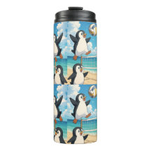 pinguins saltadores jogando volei