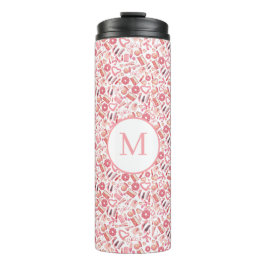 Garrafa Térmica Pink Beauty & Makeup Seamless Pattern Girly