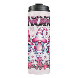 Garrafa Térmica Pink Christmas Gnomes Travel Mug