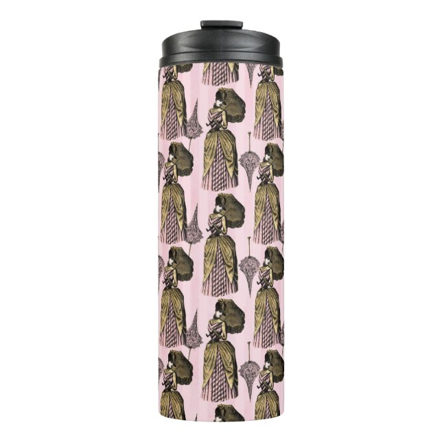 Garrafa Térmica Pink e Gold Steampunk (Frente)