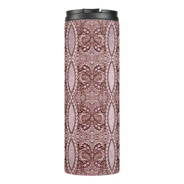 Garrafa Térmica Pink Flower Thermal Tumbler (Verso)