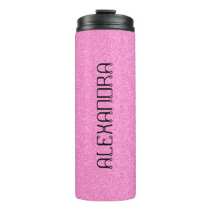 Garrafa Térmica Pink Glitter Chic Pattern Mame Personalizado