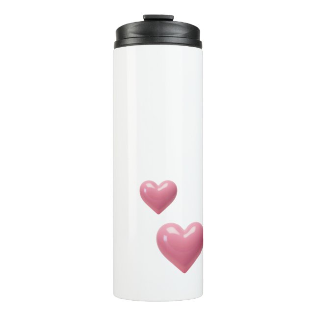 Garrafa Térmica Pink Heart Valentine's Tumbler (Frente)