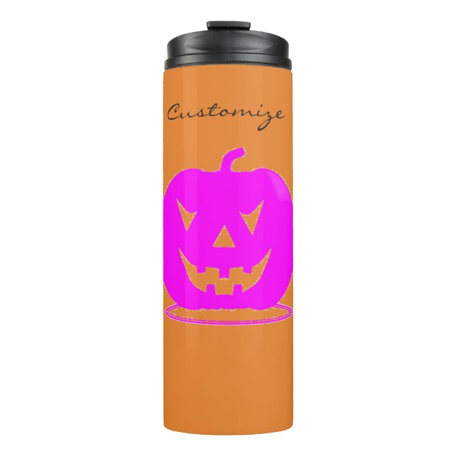 Garrafa Térmica Pink Jack o'lantern Halloween Thunder_Cove (Frente)