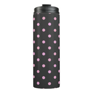 Garrafa Térmica Pink Pearl e bolinhas cinza trovão