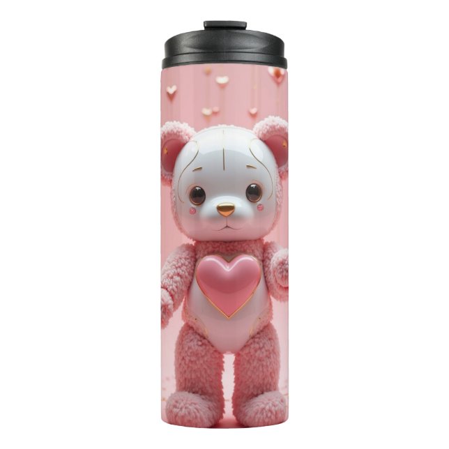 Garrafa Térmica Pink Plush Robot Teddy Bear Tumbler (Frente)