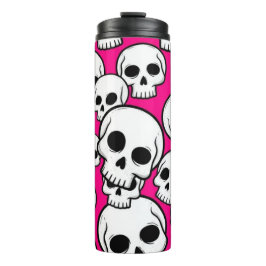 Garrafa Térmica Pink Skull Pattern Thermal Tumbler