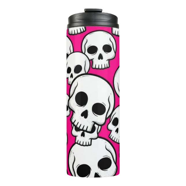 Garrafa Térmica Pink Skull Pattern Thermal Tumbler (Frente)