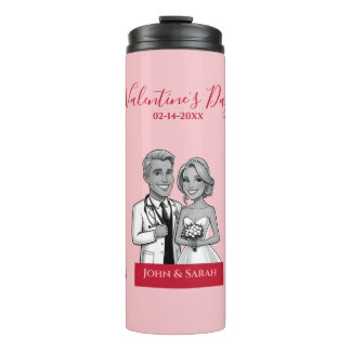 Garrafa Térmica pink Valentine's Day doctors in love