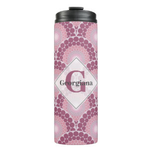 Garrafa Térmica Pinks Radiantes Monogramas Dusky Rosa Mandala