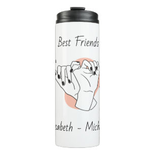 Garrafa Térmica Pinky Swear Com Nome Personalizado Melhor Amigo