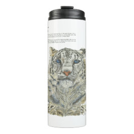 Garrafa Térmica Pintado pela mão-leopardo em neve ameaçada