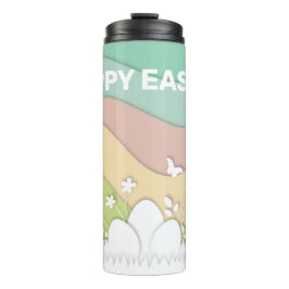 Garrafa Térmica pintinhos felzs pascoa e pastas de ovos p