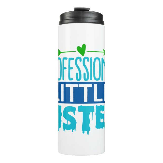 Garrafa Térmica Pinto Azul de Irmã Pequena Profissional (Frente)