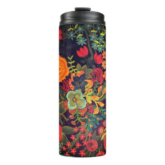 Garrafa Térmica Pintura Acrílica Boho Design Floral