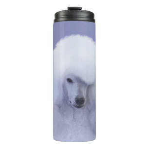 Garrafa Térmica Pintura Branca de Poodle Padrão - Arte Cão Origina