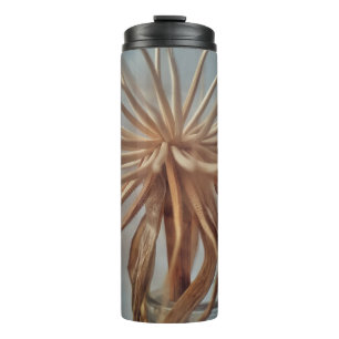 Garrafa Térmica Pintura de abstrato branco e castanho