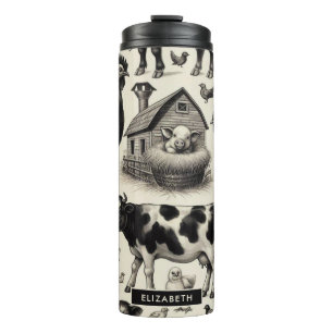 Garrafa Térmica Pintura De Animais De Exploração