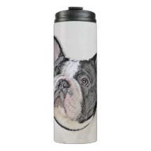 Pintura de Bulldog Francês (Brindle Pied) - Arte C