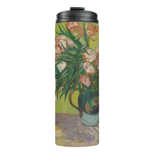 Garrafa Térmica pintura de flores de oleandro de Vincent Van Gogh (Frente)
