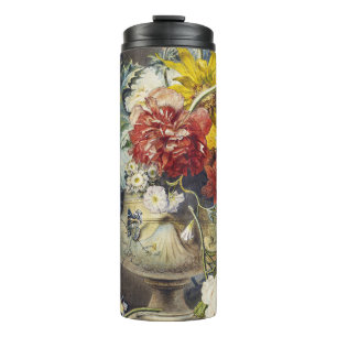 Garrafa Térmica Pintura de Jardim Botânico Floral Elegante Vintage