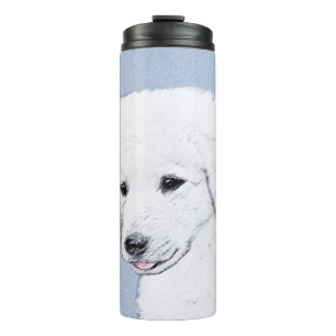 Garrafa Térmica Pintura de Kuvasz - Arte Cão Original Bonita