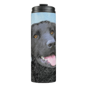Garrafa Térmica Pintura De Retriever Revestida Curly - Arte De Cão