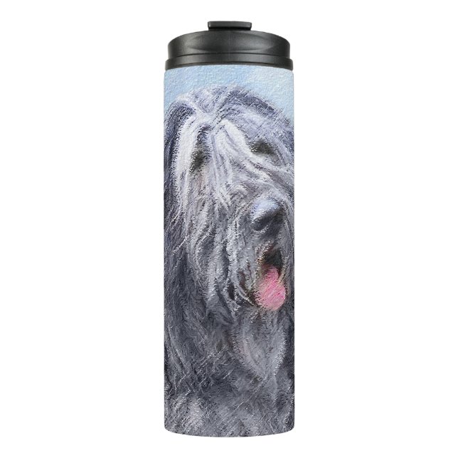 Garrafa Térmica Pintura de Sheepdog Bergamasco - Cachorro Original (Frente)