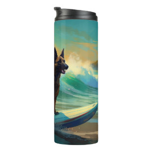 Garrafa Térmica Pintura de Surf na Praia com Malinoi Belga