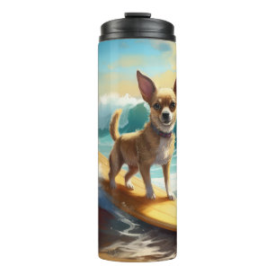 Garrafa Térmica Pintura de Surf na Praia de Chihuahua