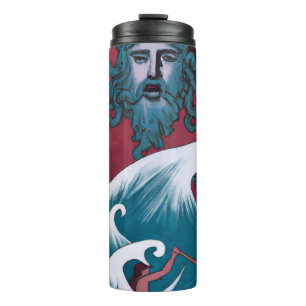 Garrafa Térmica Pintura do óleo de Crimson Neptune