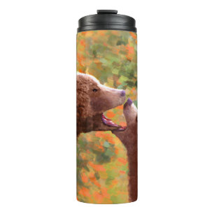 Garrafa Térmica Pintura em Cubo e Mãe do Urso Grizzly - Arte da V
