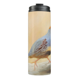 Garrafa Térmica Pintura em Quail de Gambrel — Arte original sobr