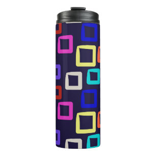 Garrafa Térmica Pintura geométrica quadrada, design gráfico sem co
