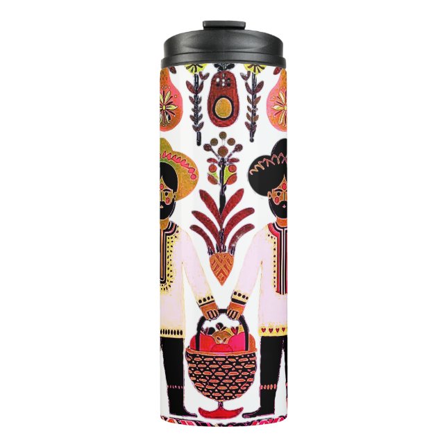 Garrafa Térmica pintura madhubani (Frente)