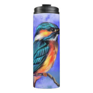 Garrafa Térmica Pintura Tumbler de Pássaro Kingfisher