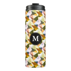 Garrafa Térmica Pirâmides de Tons Geométricos Modernos da Terra co