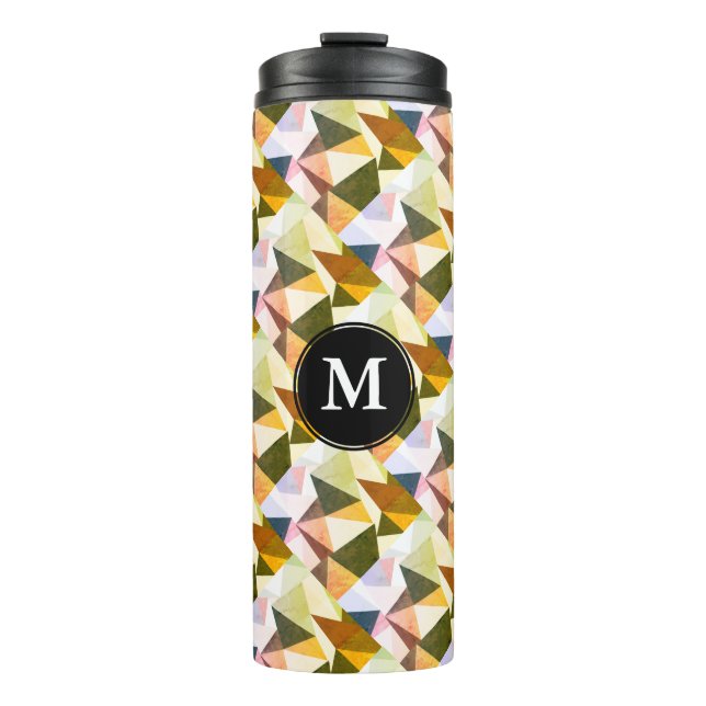 Garrafa Térmica Pirâmides de Tons Geométricos Modernos da Terra co (Frente)