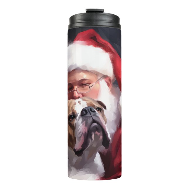 Garrafa Térmica Pitbull com Papai Noel Natal Festivo (Frente)