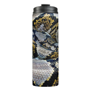 Garrafa Térmica Píthon preto, amarelo e cinza